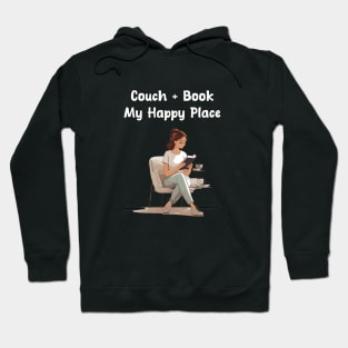 couch and book, happy place for introverts Hoodie